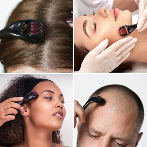 PARENCE.- Derma Roller 0.5mm - Masseur Barbe, Cheveux - Derma Roller Visage - Couleurs Assortis