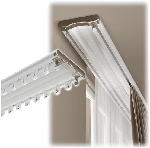 Heavy Duty Aluminum Double Curtain Track - Ceiling Mount Sliding Rod for Heavy Curtains, Ideal for Home & Office, Easy Installation, Durable & Strong Design