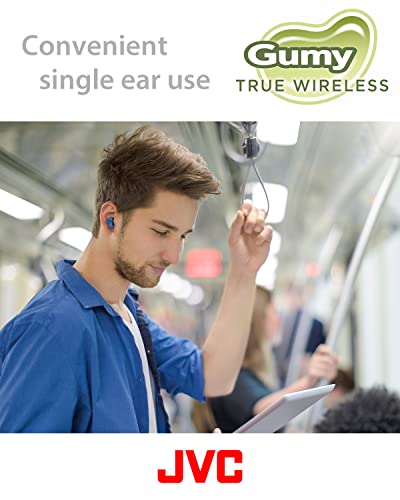 Image of JVC Gumy True Wireless Earbuds, Bluetooth 5.3, Charging Case, 24-Hour Playback, IPX4 Water Resistant, Comfortable Secure Fit with XS /S /M /L Earpieces, Built-in Mic for Calls, iPhone /Android /PC - HAA7T2