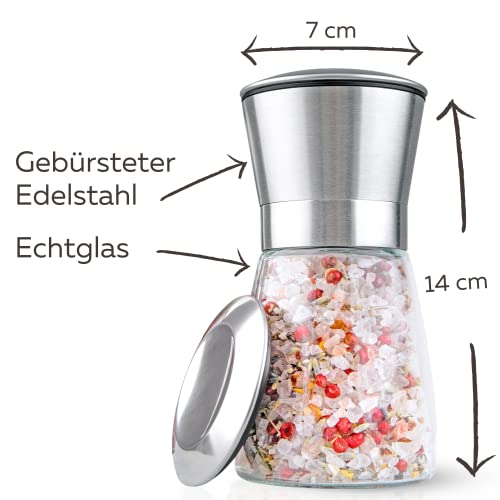 Hannah's Homebrand® Zout- en pepermolen met keramische molen (technische keramiek), zoutmolen of kruidenmolen, zonder… - Afbeelding 3