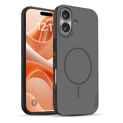 Image of KARWAN Slim Shockproof Back Case Cover Compatible with iPhone 16,Dual Layer Armor Protection with Matt Finish, Heavy Duty Cover with Magnetic MagEase Wireless Charging (Black)