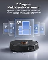 VONKO S6 Turbo Saugroboter mit Wischfunktion und Absaugstation, 20000Pa Saugkraft,LiDAR 2.0 Laser Navigation,180 Min.Laufzeit,Teppicherkennung,App/Alexa,Ideal für Tierhaare,Hartböden,Pechschwarz – Ansicht 7