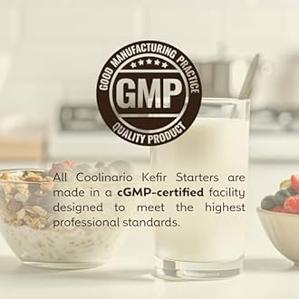 Coolinario Kefir Starter Culture (10-Pack, 1g Sachets) Live Probiotic Cultures for Homemade Kefir | Smooth, Creamy & Tangy | Non-GMO, No Preservatives, Gluten Free, Halal, Kosher