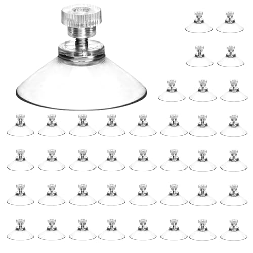 QWORK® 40 piezas de ventosa, ventosas para cristal, Ø 40mm con tuerca moleteada