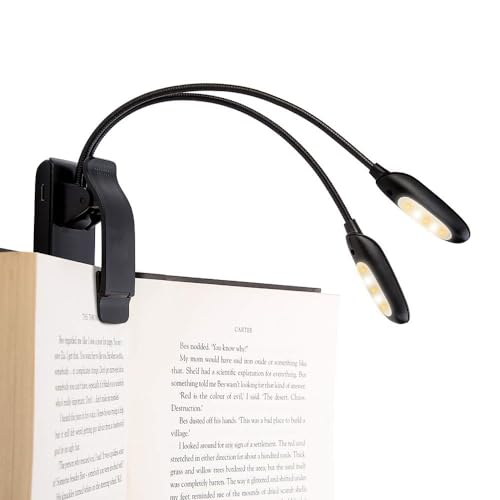Rechargeable Book Light for Reading in Bed, 3 Color×3 Brightness Eye-Protecting Modes, Clip on Reading lamp, Long Battery Life, 4-Level Power Indicator, Book Lamp for Kids,Studying