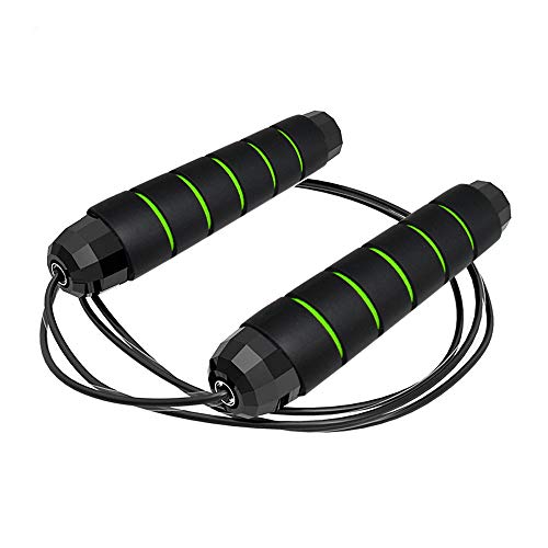 STpro - Cuerda de Saltar de Velocidad, Cuerda de Saltar Ajustable con Asas de Espuma y sin enredos, Cuerda de Saltar con Peso para Crossfit, Ejercicio, 5GN