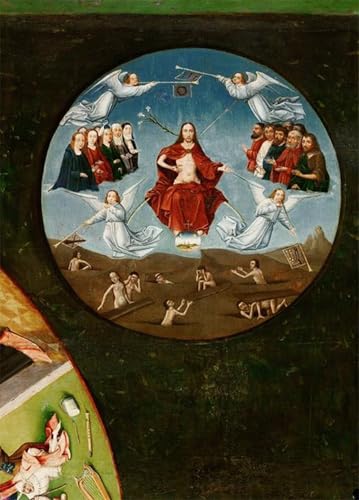 Affiche Hieronymus Bosch La Tentation du Saint Art Mural Vintage pour Décoration Chambre