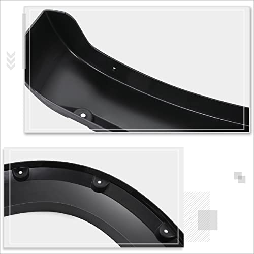 [4Pcs-Set] Front&Rear Pocket-Rivet Style Fender Flares Compatible With 07-14 Sierra 1500 2500Hd 3500Hd #TOP4