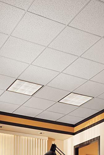 Armstrong Ceiling Tiles; 2x2 Ceiling Tiles - 16 pcs White; Acoustic Ceilings for Suspended Grid; CORTEGA 704
