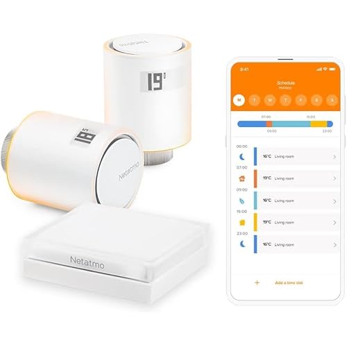 Immagine del prodotto Netatmo Starter Pack Valvole Smart Wifi per Radiatore, Controllo remoto, Risparmio energetico, Pacchetto riscaldamento collettivo, Compatibile con Amazon Alexa, Apple e Google NVP-AMZ