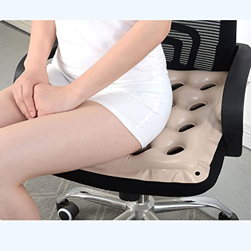 Inflatable Seat Cushions For Pressure Relief, Wheelchair Air Cushion For Bed Sore, Comfortable Waffle Pads，Cream 17X17Inch #TOP5