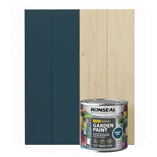 DUAYRA 750ML Garden Paint, Water Based Exterior Paint, UV Damage Mid Sheen Weather Resistant Paints For Pots, Bricks, Metal, Fast Drying Fence Paints, Resists Cracking (Midnight Blue, 750 M L)