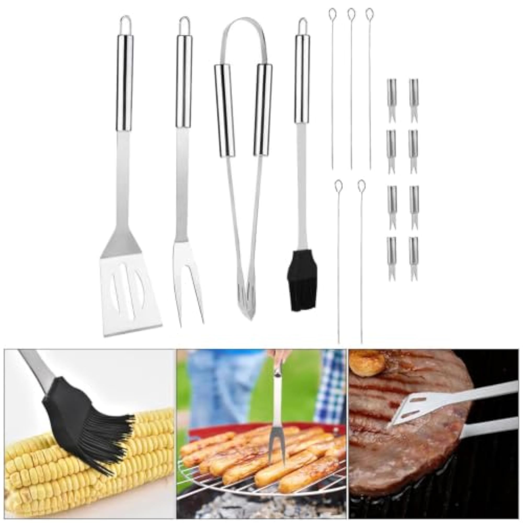 16PCS BBQ Grill Tool Set in Portable Bag