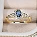 hsiyyecg Oval Shape Yellow Gold Plated Simulate Sapphire Engagement Statement Ring,Fashion Gemstone Jewelry Sets Promise Rings for Women（9）