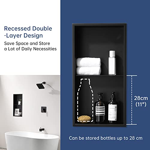 image for DAYONE Matte Black Shower Niche 12