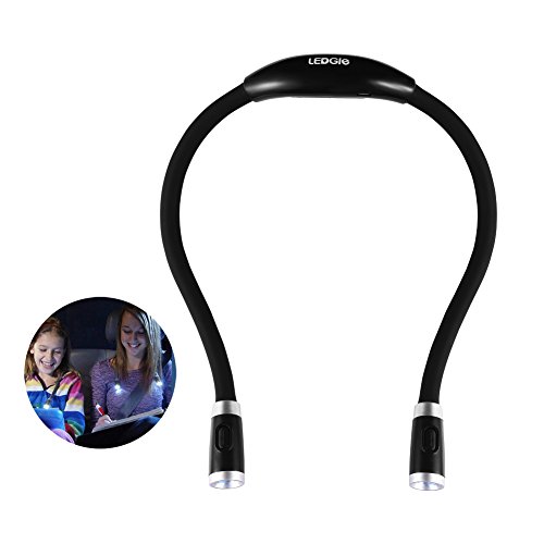 LEDGLE ネックライト ハグライト ウォーキング ライト 夜間 首掛け式 LED懐中電灯 角度調整可能 調光可能 USB充電 フレキシブル ハンズフリー 首かけ LEDライト スポーツ/ランニング/ジョギング/散歩/ウォーキング/トレイルランニング USBケーブル付き ブラック