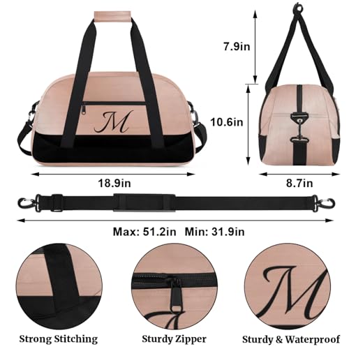 Kids Duffle Bag Personalized Gym Bag Overnight Bags, Ideal for Travel and Sports, Suitable for Men Women for Gym, Dance, Yoga, Durable Waterproof Sport Overnight Handbags Initial3
