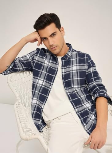 Image of Mens Casual N Formal Single Pocket Check Shirt