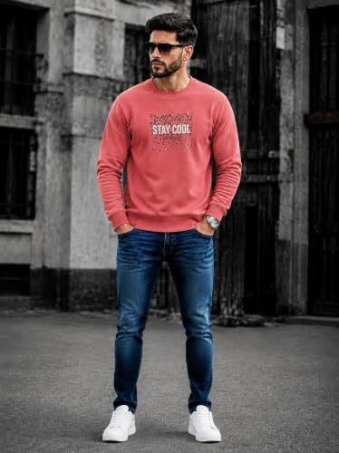 Image of Mack Jonney Men's Printed Fleece Sweatshirt|Full Sleeve Round Neck Winter Sweatshirt for Casual Wear|Travel|Gym & Everyday Style-mj-62