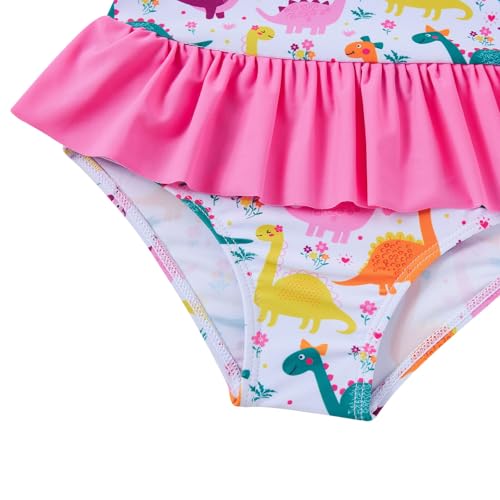 Image of Vieille Toddler Little Girls One Piece Swimsuits Ruffles Bathing Suits Mermaid Dinosaur Swimwear 2-7T