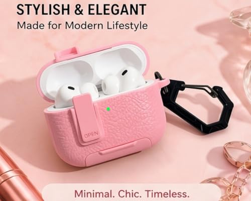 Image of for Leather AirPods Pro 3 Case 2025| Cute iPod Air Pods Pro 3 Case with Magnetic Lock | with Phone Holder & Keychain | Airpods 3 Pro Cases for Man Women(Model A2700 /A2931)(Pink)
