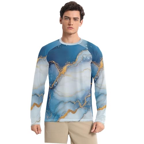 Men's Swim Shirts UPF 50+ Comfortable Long Sleeve Men's Sun Shirt Long Sleeve Outdoors