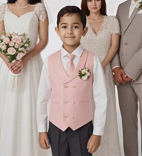 Boys Suit Vest Kids Slim Fit Formal Dress Vests Toddler Wedding Party Dresses Tuxedo Teens Ring Bearer Waistcoat3