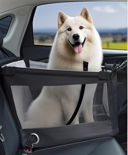 Infxyfy 車 ドライブ ペット 一緒にお出かけ ペットを乗せる シート 車用ペットシート ペットドライブシート 犬 大型犬 防水パッド ドライブボックス キャリー (ブラック, 大型)