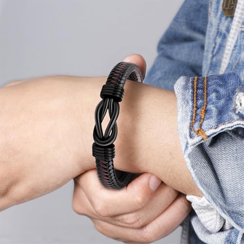 Pulsera de cuero para hombre como regalo de cumpleaños y aniversarios memorables 6