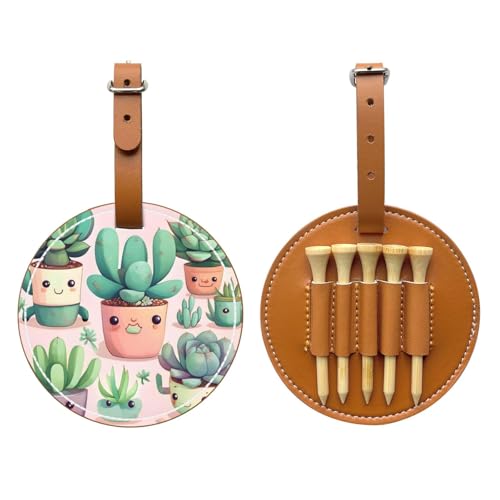 Lovely Succulent Plants Brown Golf tee Storage Bag - Durable and wear-Resistant Golf Accessories
