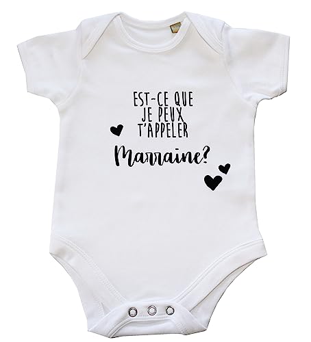 DSTNY Body Bébé Est ce que je peux t'appeler ma marraine Blanc 0-3 mois