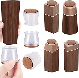 24pcs Chair Leg Floor Protectors, Silicone Felt Furniture Pads for Hardwood Floors, Chair Legs Caps to Prevent Floor from Scratches and Reduce Noise, Easy to Move(Transparent)