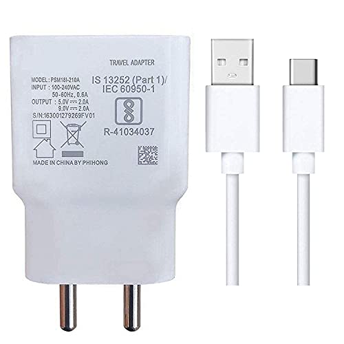 Image of Orignal 18W Fast Charger with USB Type C Cable for iQOO Z6 5G, iQOO Z6 Lite 5G, iQOO Z6 Lite, iQOO U5e 5G, iQOO Z8 5G, iQOO U5x 4G, iQOO U5x 5G, iQOO U5 5G, iQOO U3x 4G, iQOO U3x, iQOO U3, iQOO U1X, iQOO U1- White