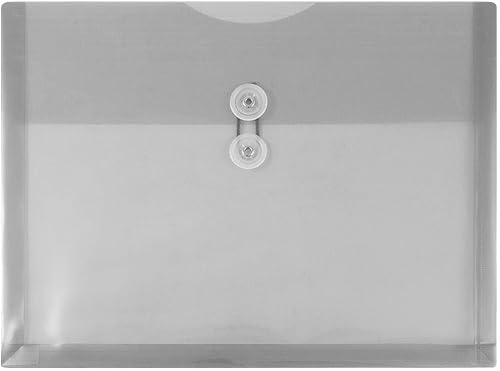 Vista 407 de Sobres de plástico con botón y cuerda, Variados Paquete de 6 colores surtidos