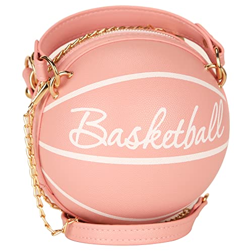 LoveWLC Bolsos de la forma del baloncesto,Bolso especial del deporte del bolso de las muchach, Rosado, Small