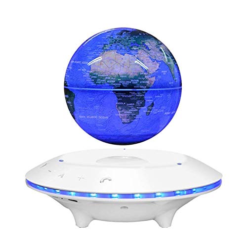 Magnetschwebebahn Floating Globe Floating World Globes Lampe Drahtloser Bluetooth-Lautsprecher Mini-Subwoofer, 6 Zoll, weißes Geschenk