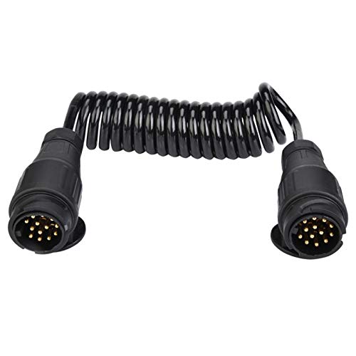 Conector de remolque, adaptador de conector de cable de resorte de cableado de enchufe de remolque de 13 pines para caravana de remolque