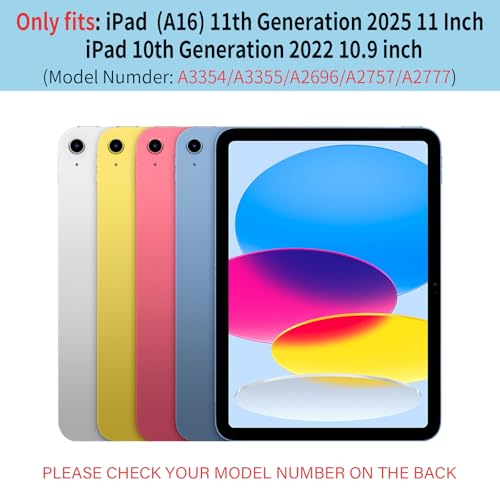 IAMKHO Case for iPad (A16) 11th Generation 11 Inch 2025, iPad 10th Generation Case 10.9 Inch 2022 with Pencil Holder, Shockproof Cover with Clear Back Shell, Supports Auto Wake/Sleep (Gray) by IAMKHO - Image 2