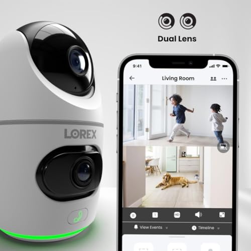 Lorex 2K Dual Lens Indoor Wi-Fi Security Camera | Auto-Tracking | 360° Pan-Tilt | Person & Pet Detection | IR Night Vision | 2-Way Talk | Call Button | Cloud & Local Storage (SD Card not Included) thumbnail 10