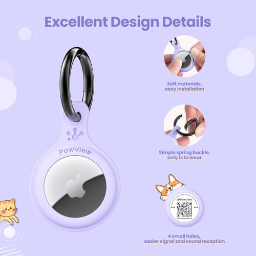Air tracker Holder & Collar for Pets. GPS Tag & App with Smart QR ID for Instant Location, Pet Profile and Contact Info. Dog Tracker or Cat Tracker (Mauve) - Image 8