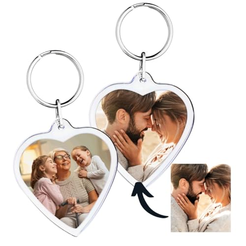 DEREGALOOS Porta-chaves com foto personalizada dupla face | Vários modelos à escolha | Presentes personalizados com foto | Porta-chaves para o dia do pai, dia da mãe, dia dos namorados, amigos