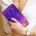 Fashion Decor Wallet, Long PU Zipper Wallet, Travel Purse Fashion Design, Huge Storage Capacity Wallet Compatible with Beautiful Purple Shining Glitter Sparkles Pattern