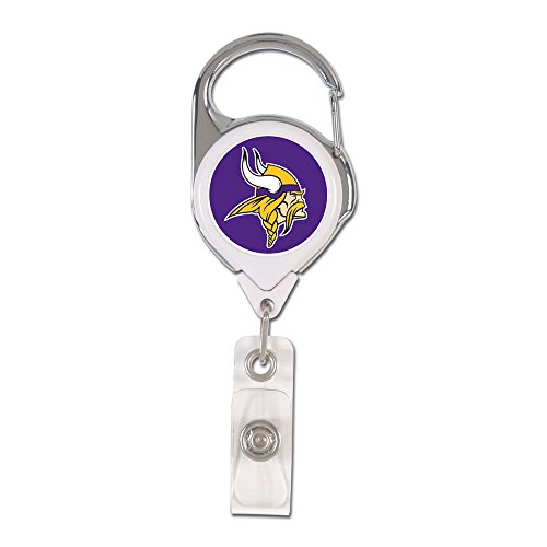 WinCraft NFL Minnesota Vikings Retractable Premium Badge Holder, Team Color, One Size