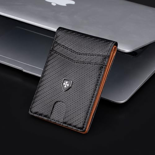 Slim RFID-Blocking PU Leather Bifold Wallet for Men & Women, Minimalist Card Holder with ID Window & Cash Pocket4