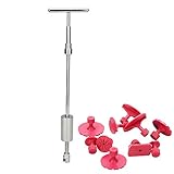 KKmoon Dent Herramientas de reparación, Herramienta de extracción T-Bar Martillo Deslizante with 8pcs Diferentes Formas Herramienta para Reparar Auto Dent