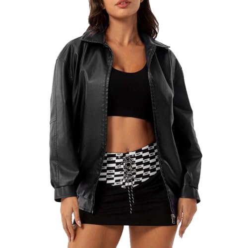 新品 即完品 F／LEATHER OVER SIZED JACKET ボア 黒 41LVJVfi4EL.jpg