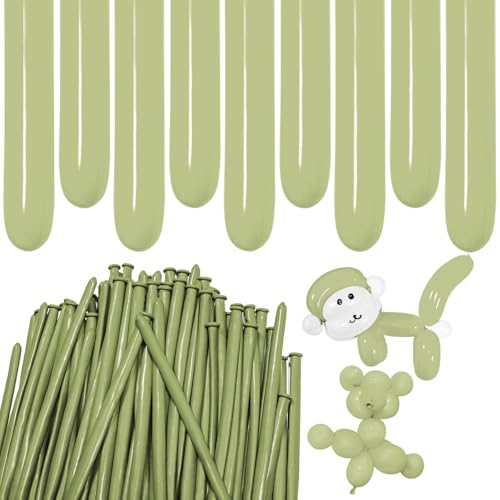 Image of Avocado Green Long Balloons Premium 260 Twisting Balloons Animals Magic for Birthday Kids Wedding Party Supply 100pcs