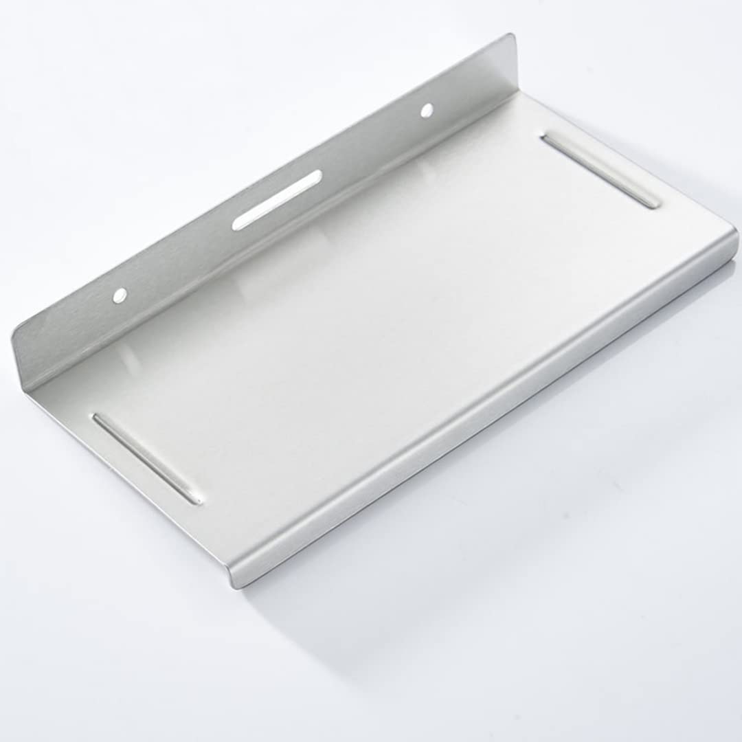 Hallyware Baño pequeño estante del teléfono celular del acero inoxidable antideslizante soporte para teléfono montado en la pared para pequeño altavoz Smartphone toallitas de bebé, cepillado