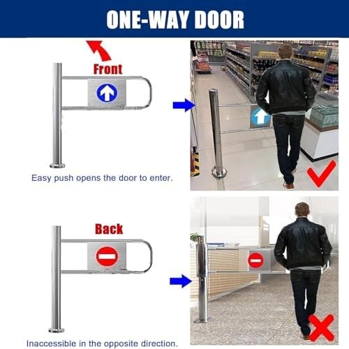 Puerta batiente automática, barricada unidireccional de cierre automático para control de acceso en supermercados y bibliotecas