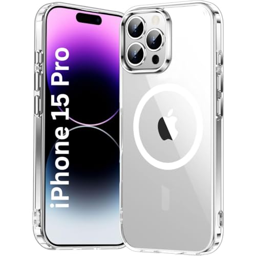 Image of Back Case Cover for Apple iPhone 15 Pro | Mag-Safe Compatible | Transparent Mobile Phone Case Cover for i Phone 15 Pro | i Phone 15Pro TPU Transparent Back Cover Case